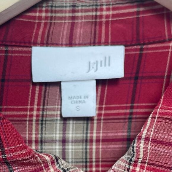 J.Jill Soft Brushed Rayon Tartan Plaid Button Down Shirt Sz S - Picture 5 of 7